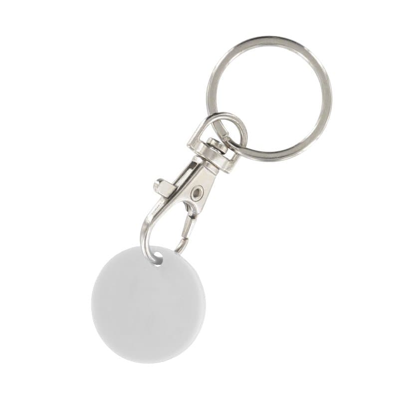 Porte-clés jeton caddie personnalisé : Blanc