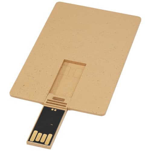 Clé USB biodégradable rectangulaire en forme de carte de crédit, coloris Marron kraft
