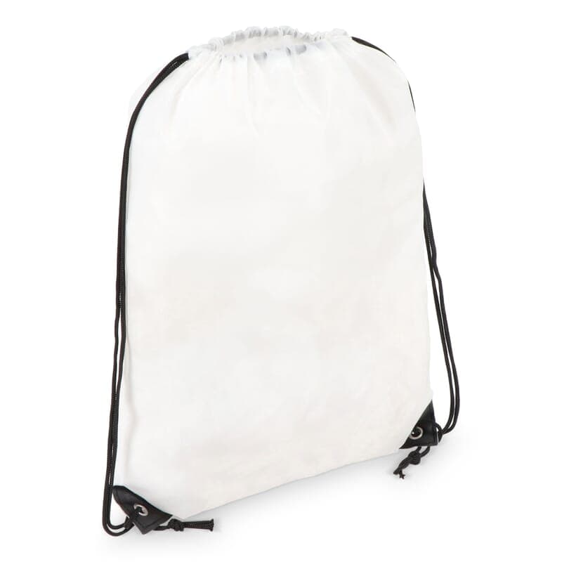Sac à dos à cordon 34 x 45,5 cm personnalisé : Blanc
