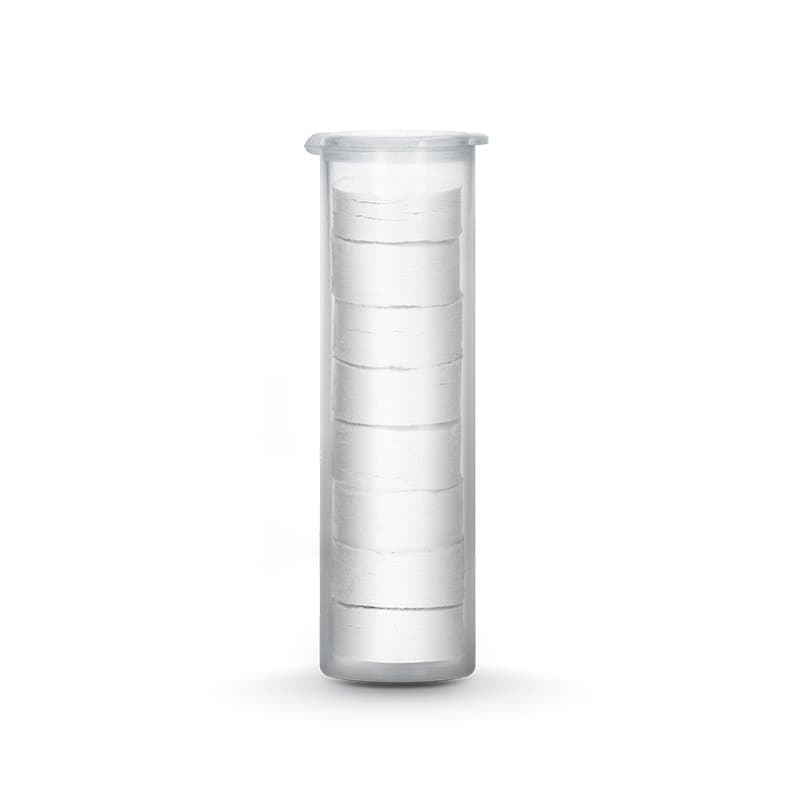 Lingettes compressées reutilisables en tube de 8 pastilles : Blanc
