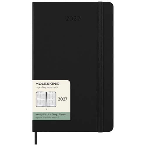 Agenda L vertical 12 mois Moleskine à couverture rigide, coloris Noir