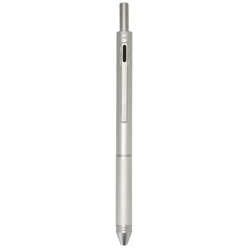Stylo à bille 4 en 1 RCS Tine en acier inoxydable recyclé, coloris Argent