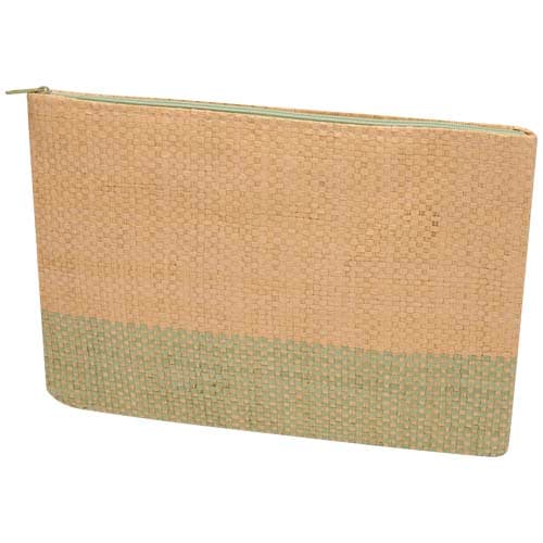 Pochette en papier paille Rhythm avec fermeture à glissière, 3 L, coloris Vert bruyère