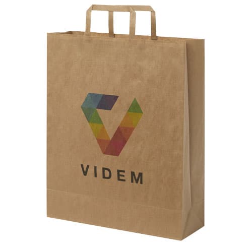 Sac papier kraft 32x40 cm personnalisé, coloris Marron kraft