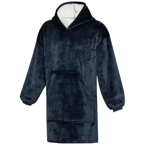 Plaid à capuche Denali certifié GRS, coloris Bleu foncé