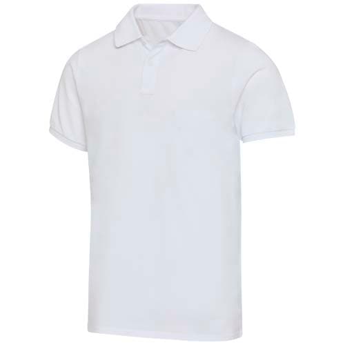 Polo bio recyclé certifié OCS Beryl à manches courtes unisexe de 220 g/m² : Blanc