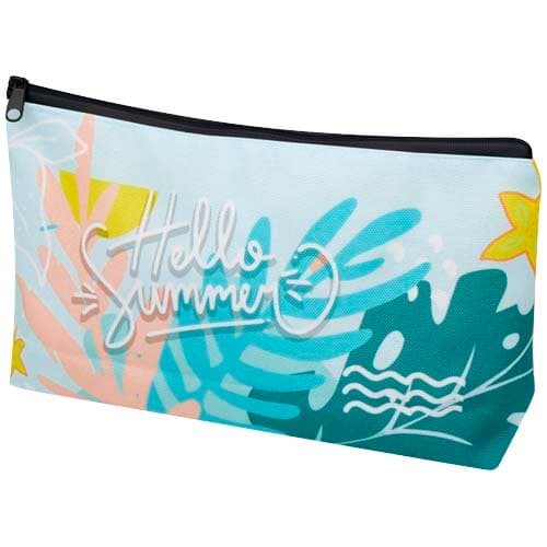 Trousse de voyage Ari 23x12 cm personnalisée, coloris Noir / Blanc