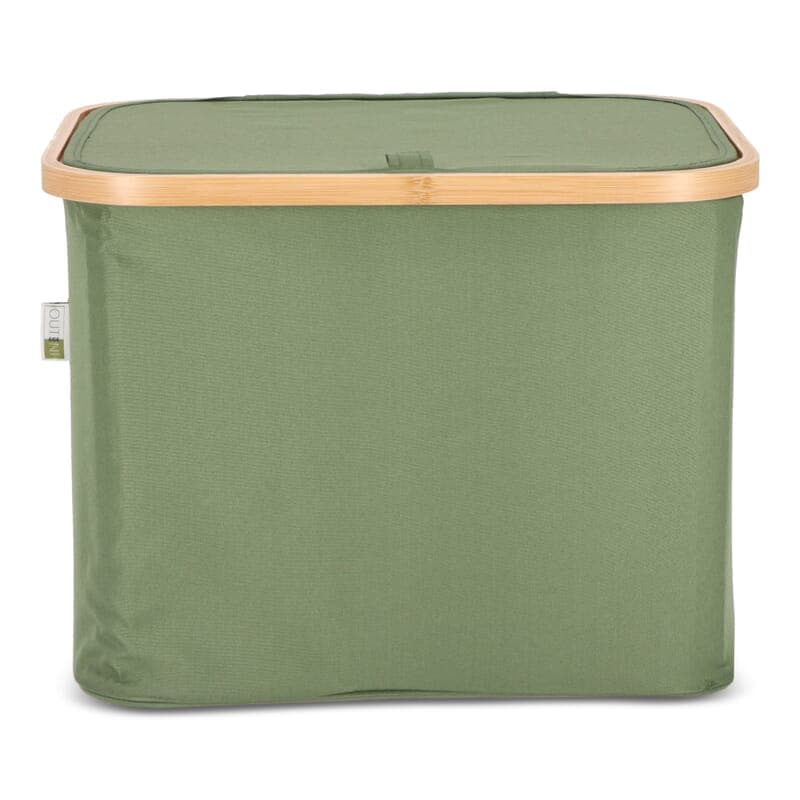 Panier pliant InSideOut avec couvercle Sogne 40.5 x 33 x 30cm rPET : Vert olive