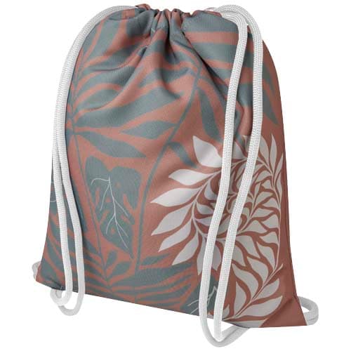 Sac avec cordon Clif en rPET avec impression par sublimation : Blanc