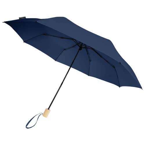 Parapluie 21" pliable windproof en PET recyclé Birgit, coloris Marine