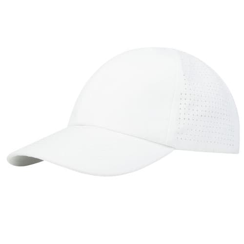 Casquette 6 panneaux de 110 g/m² Mica GRS recyclée ajustée : Blanc