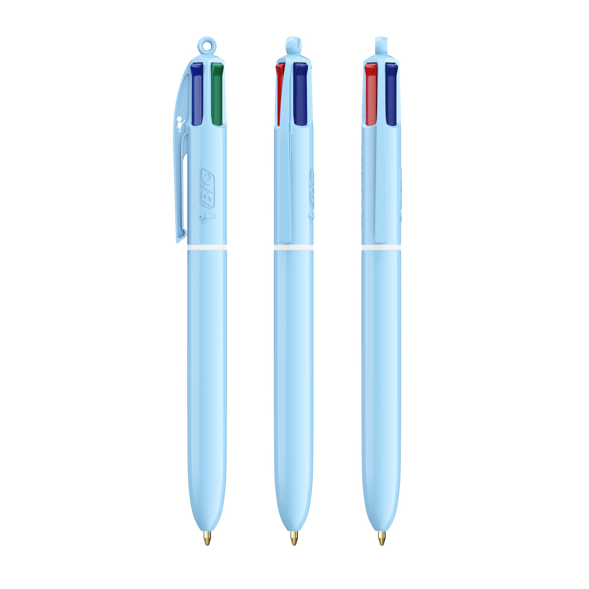 Stylo BIC 4 Couleurs Pastel personnalisé : Bleu Pastel