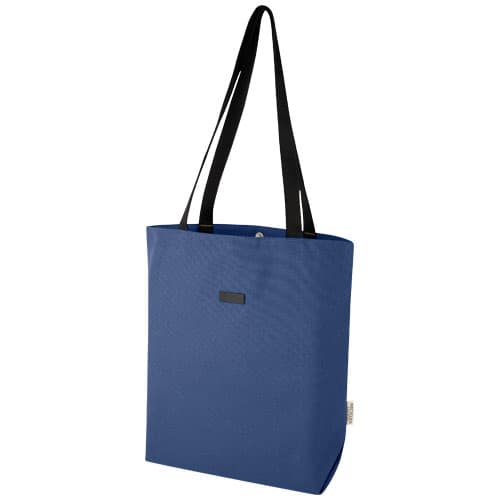 Sac shopping Joey de 14 L en toile recyclée GRS, coloris Marine