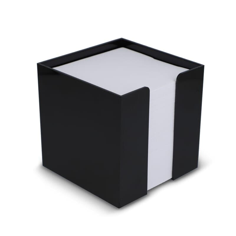 Bloc de papier dans un bac à cubes 10x10x10cm, coloris Noir