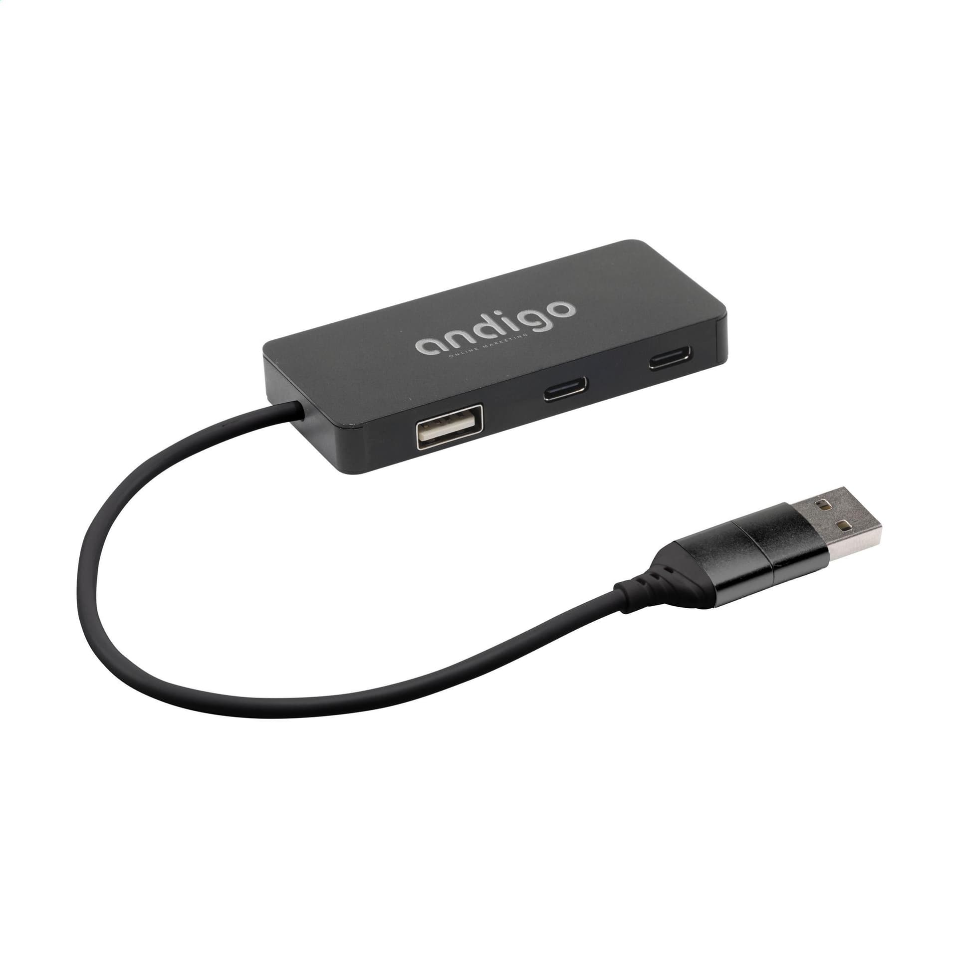 Tecco GRS Recycled Alu USB Hub : Noir