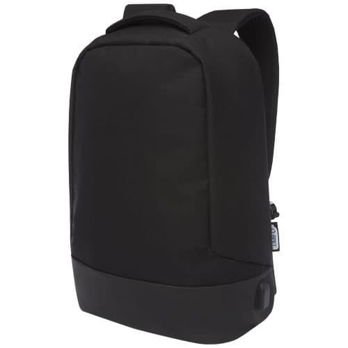 Sac à dos anti-vol Cover en RPET certifié GRS 18L, coloris Noir