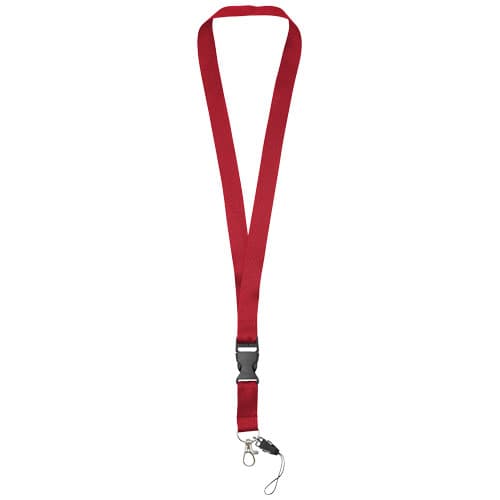 Tour de cou avec boucle amovible, porte-téléphone Sagan, coloris Rouge