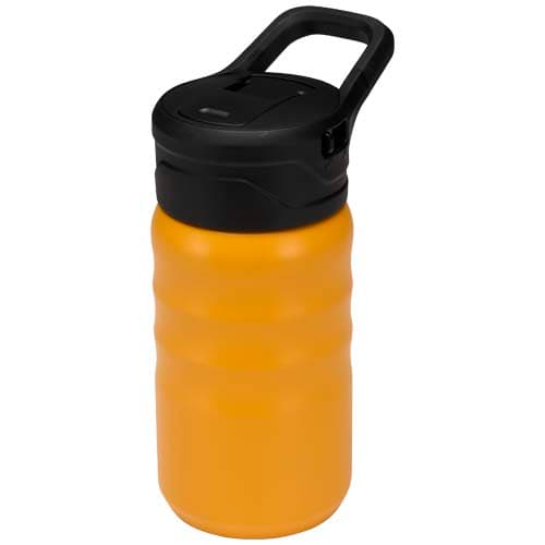 Gourde de sport Knox 350 ml en acier inoxydable à double paroi recyclé RCS avec paille rabattable : Jaune
