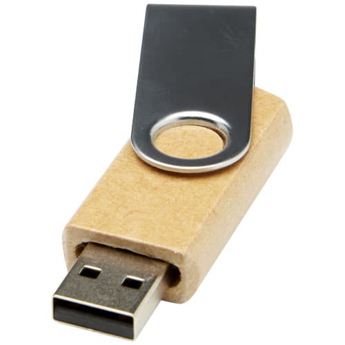 Clé USB 3.0 Rotate en papier recyclé, coloris Marron kraft