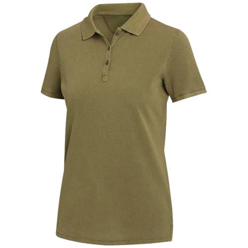Polo délavé pour femme Calgary de 200 g/m2, coloris Vert forêt