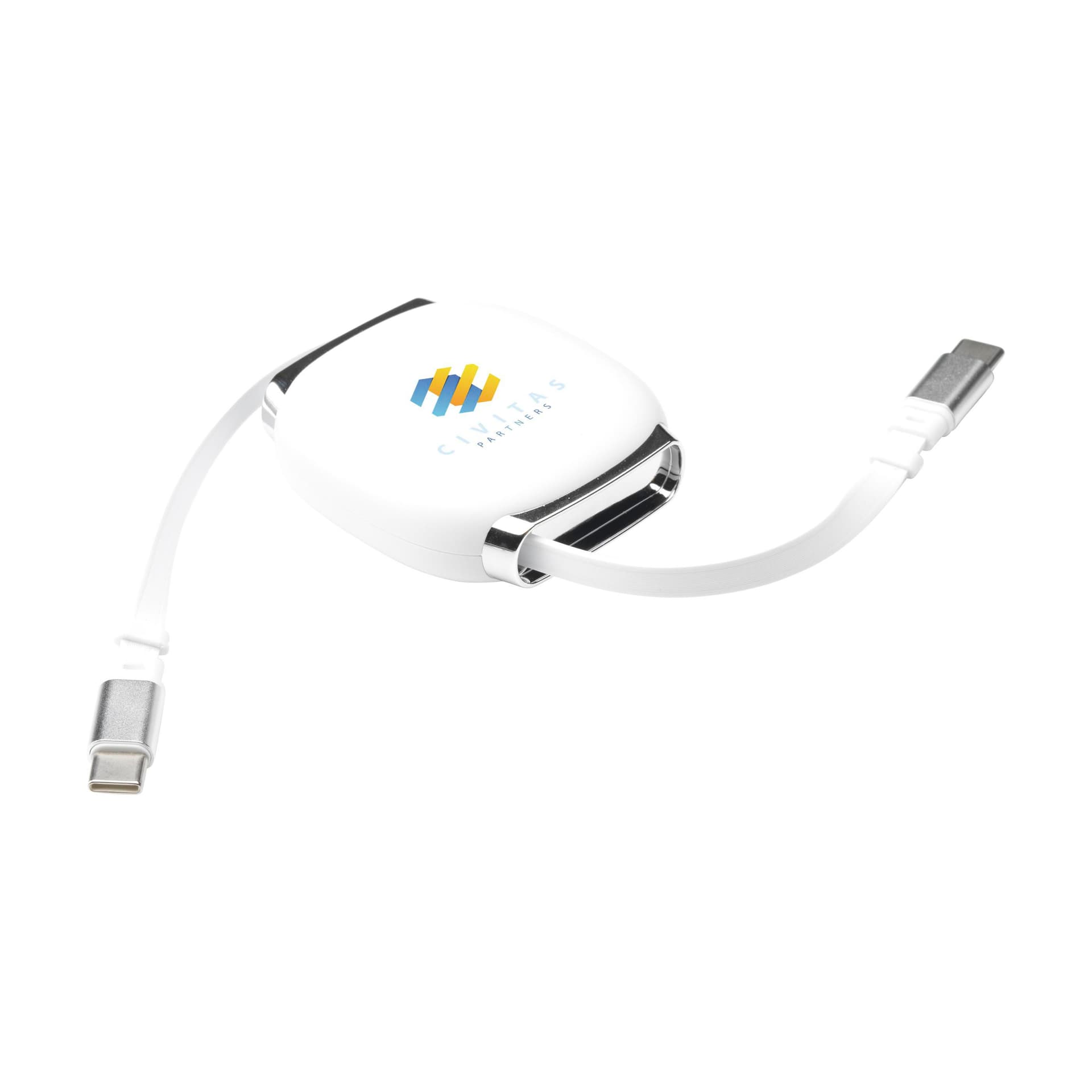 Reelio Retractable RCS R-ABS Charging Cable : Blanc