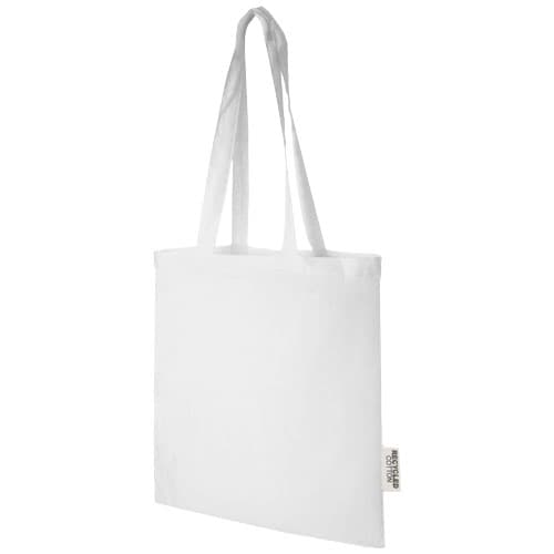 Sac shopping Madras coton recyclé personnalisé : Blanc