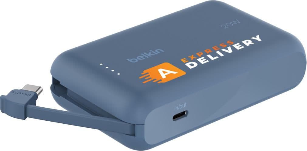 Belkin BoostCharge Power Bank 10K Câble intégré : Bleu