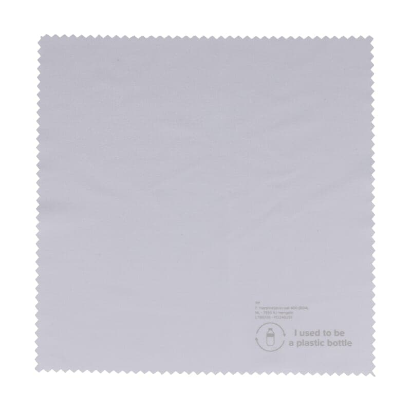 Chiffon de nettoyage en microfibre R-PET 15 x 15cm sublimation, coloris Blanc