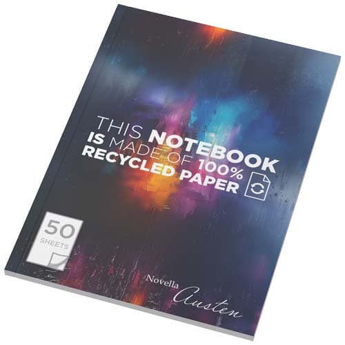 Cahier A5 recyclé 50 feuilles personnalisé, coloris Blanc
