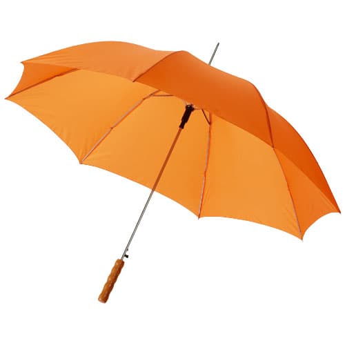 Parapluie 23" à ouverture automatique avec poignée en bois Lisa, coloris Orange