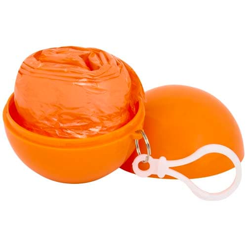 Poncho de pluie en étui mousqueton personnalisé, coloris Orange