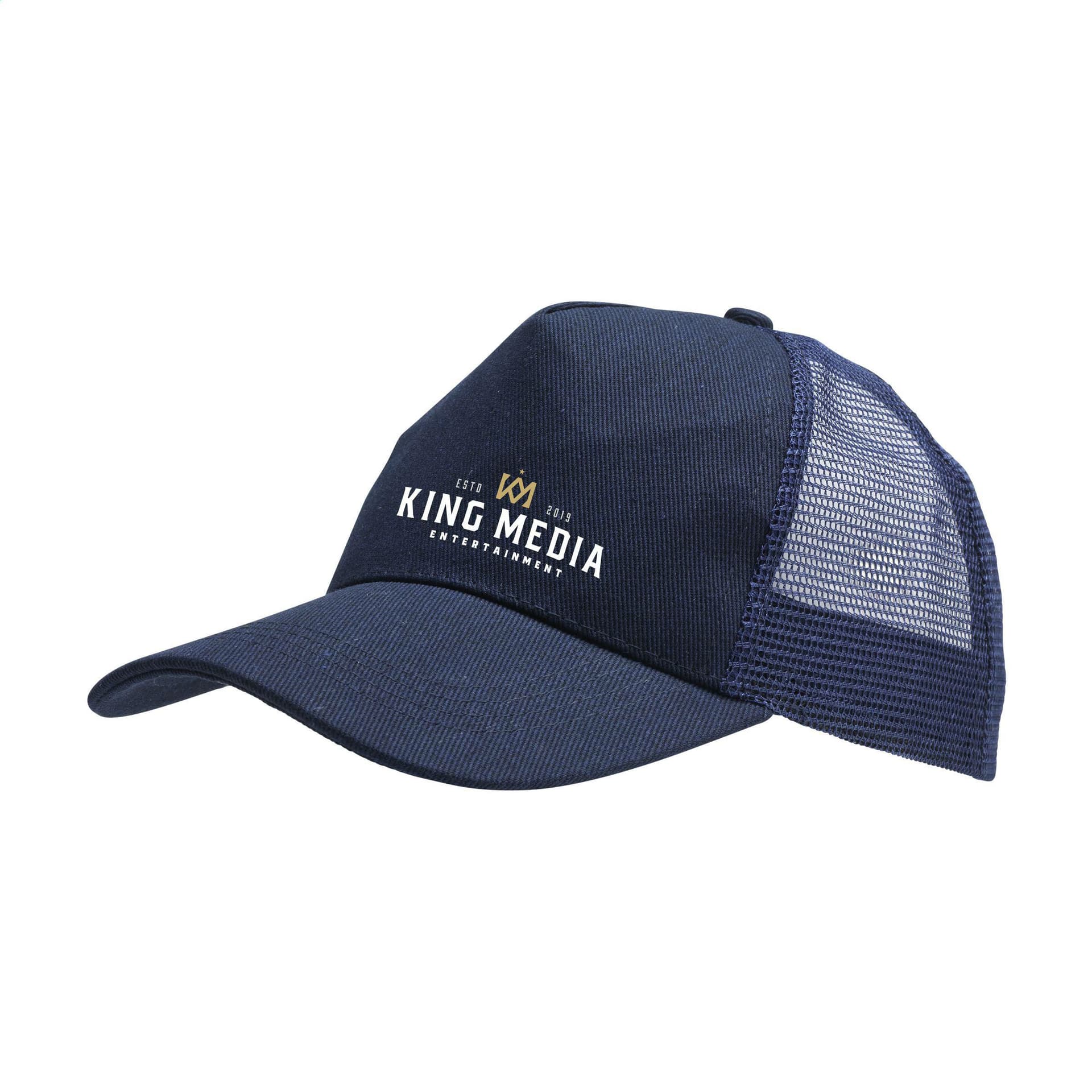 Casquette trucker recyclée personnalisée, coloris Bleu marine