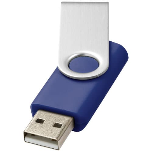 Clé USB 2 Go Rotate-basic, coloris Bleu / Argent