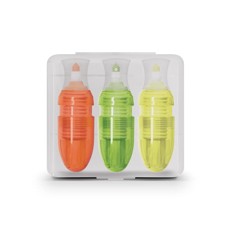Boite de 3 surligneurs, coloris Transparent