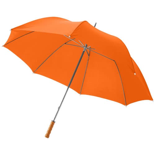 Parapluie golf poignée bois Ø 130 cm personnalisé, coloris Orange