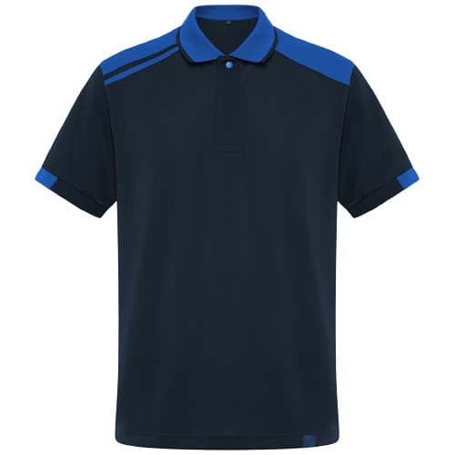 Polo unisexe antibactérien à manches courtes Samurai de 160 g/m2 : Bleu marine / Bleu royal