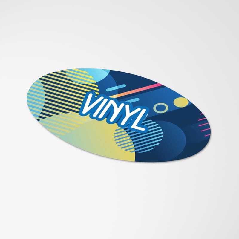 Vinyl Sticker Ovale 30x15mm : Blanc