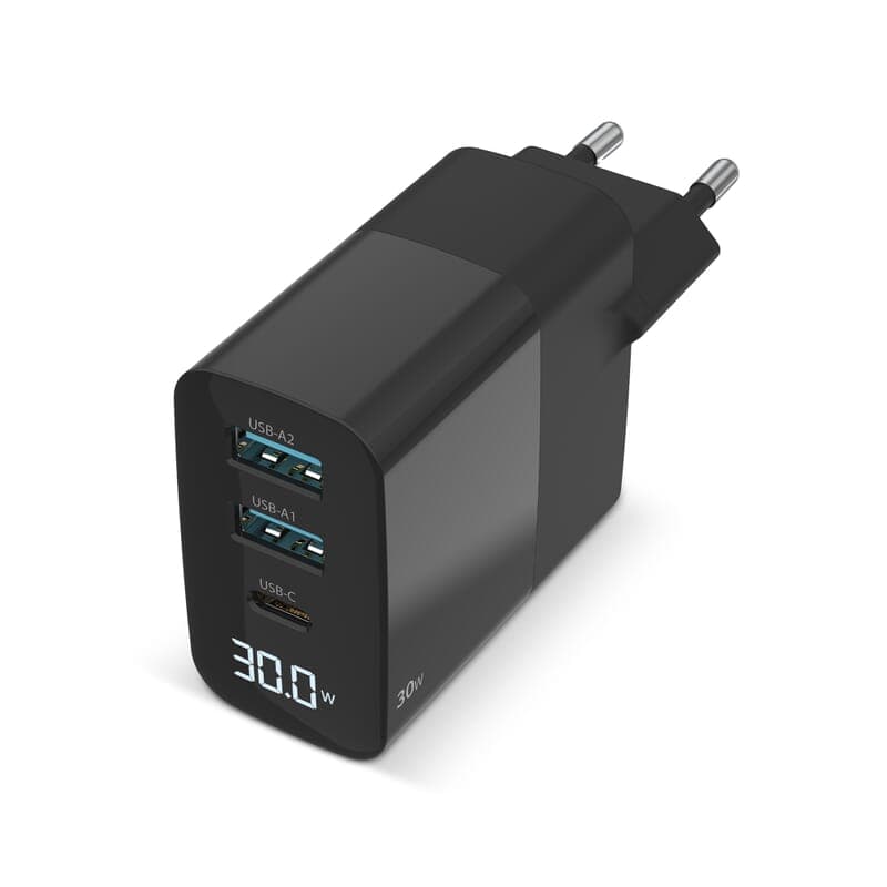 Sitecom CH-1001 30W GaN Power Delivery Wall Charger with LED display : Noir