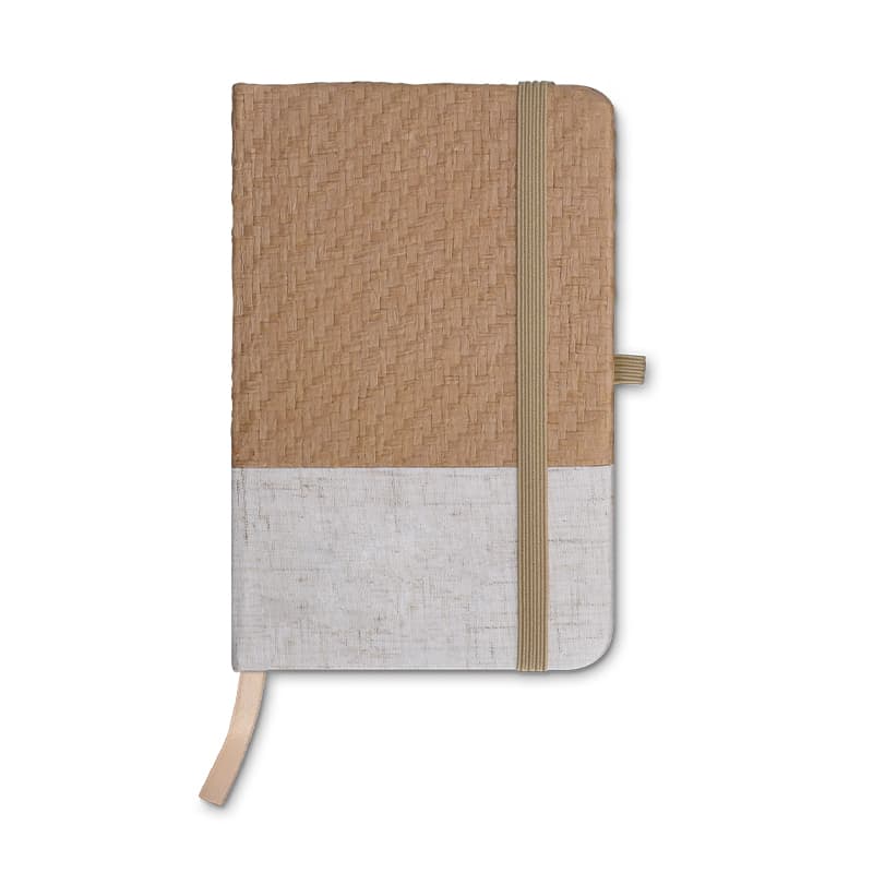 Carnet de poche couverture coton et fibres de bambou, coloris Beige clair