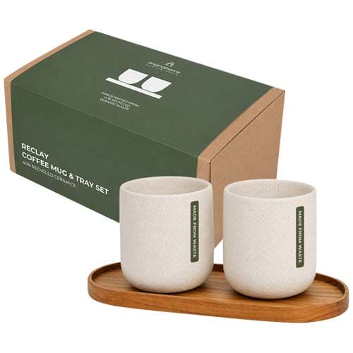 Ensemble Originalhome composé d'un plateau ovale en bois et d'un mug en céramique de 150 ml, coloris Bois