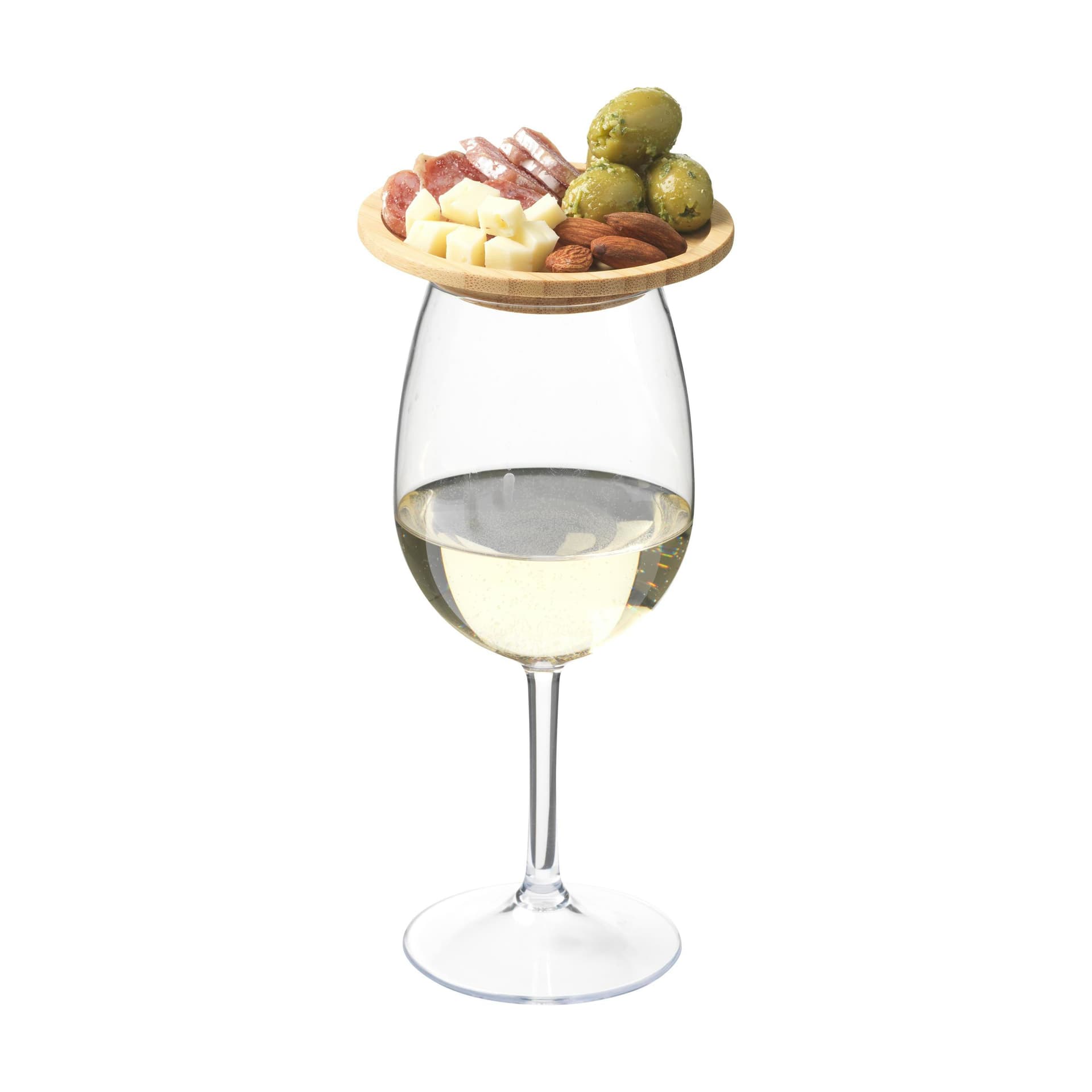 Wooosh Piccolo Bamboo Wine Glass Topper, coloris Brun bois