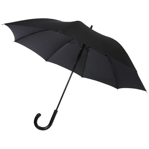 Parapluie Fontana de 23" à ouverture automatique avec aspect carbone et poignée courbe, coloris Noir