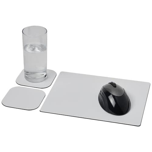 Ensemble de tapis de souris et de dessous de verre Brite-Mat® 3 : Noir