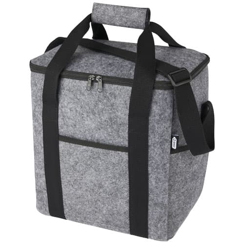 Sac isotherme Felta pour boissons en feutrine recyclée GRS de 21 L, coloris Gris moyen