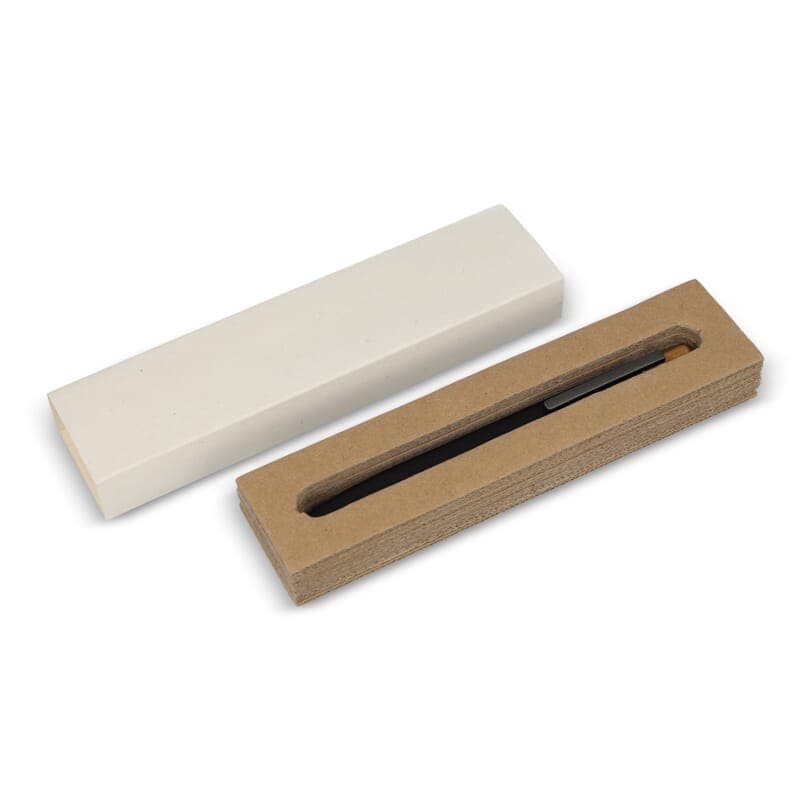 Boîte à stylo en carton de lait recyclé, 1 stylo, coloris Beige