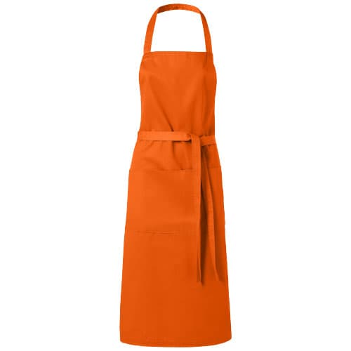 Tablier polyester coton 100 x 70 cm personnalisé, coloris Orange