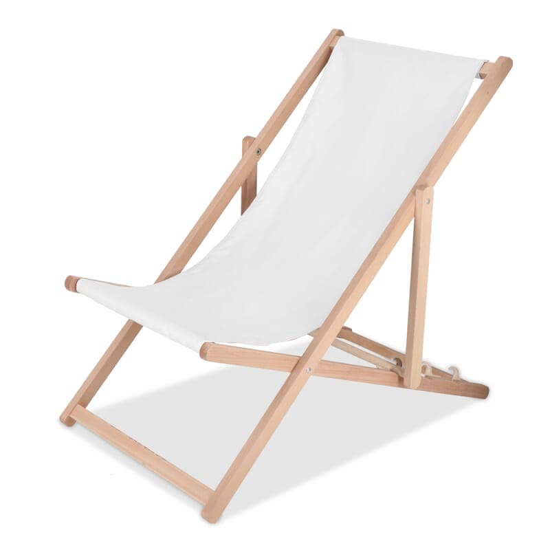 Chaise de plage pliante personnalisée, coloris Blanc