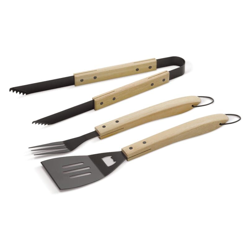 Set barbecue avec manche bois : Bois