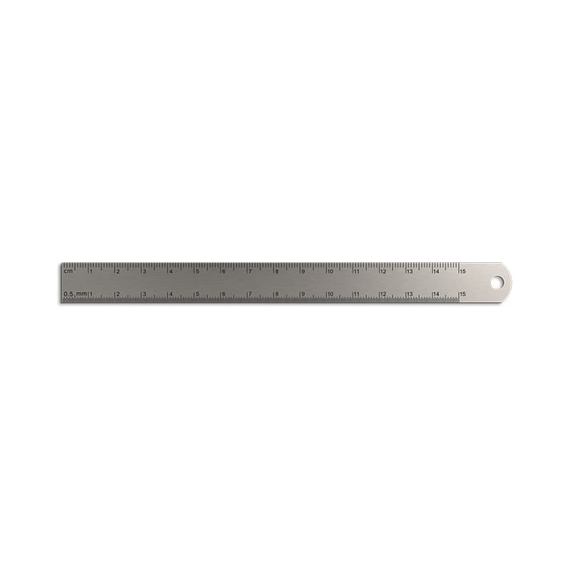Réglet inox 17 cm personnalisé : Argent