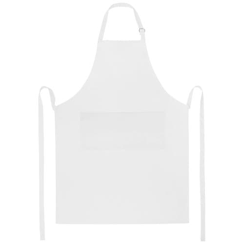 Tablier Andrea 100 x 70 cm personnalisé, avec un logo posé sur sa zone de marquage